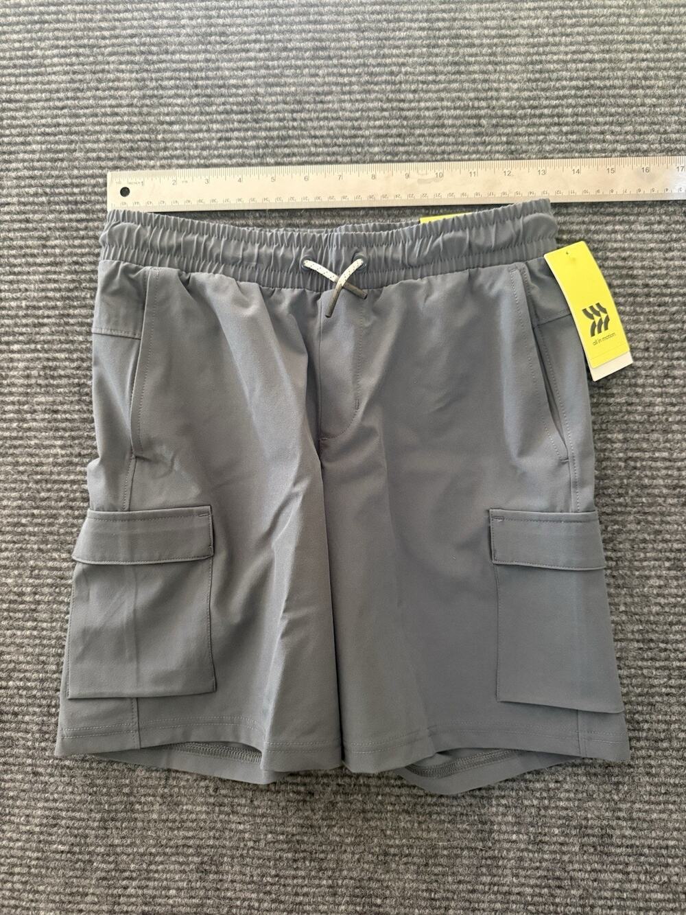 Boys Adventure Cargo Shorts Gray Size L (10/12) Water Repellent All In Motion
